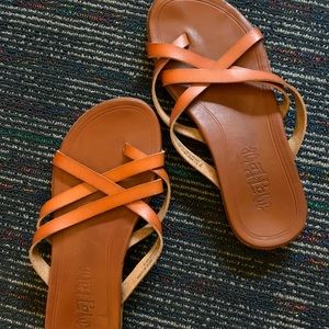 Faux leather sandals